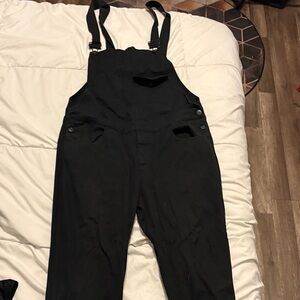 ASOS Black Overalls with Brown Patch